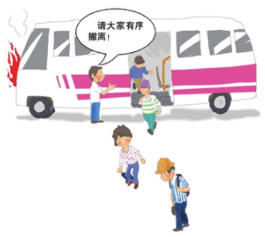 公交車發(fā)生火災(zāi)，該如何逃生？