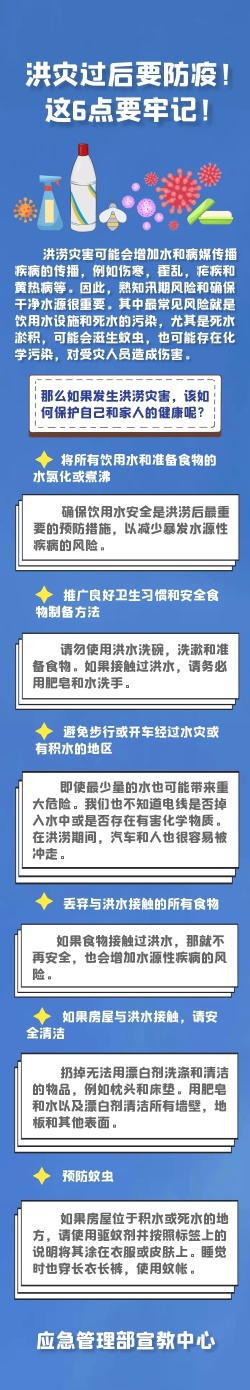 洪災過后要防疫，這6點要牢記！